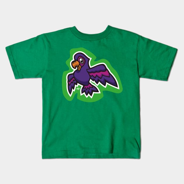 Little Purple Parrot Kids T-Shirt by MBK